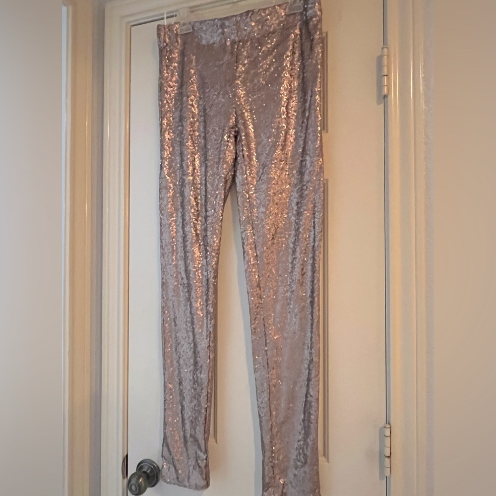 Gold sequined leggings. Size Large. New With Tags. Brand: May and July